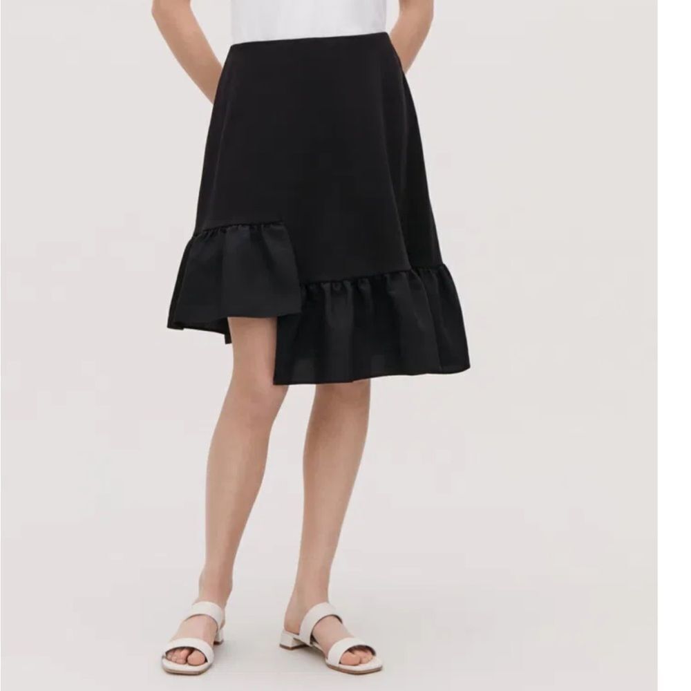 COS black asymmetric midi shirt size XS